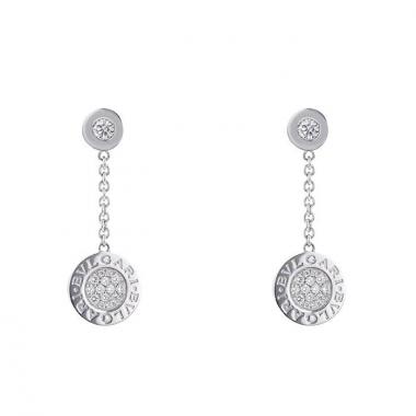Paire de pendants d'oreilles mobile Bulgari Bulgari Bulgari en or blanc et diamants