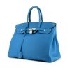 Hermes Birkin 35 cm handbag in Zanzibar Blue togo leather - 00pp thumbnail
