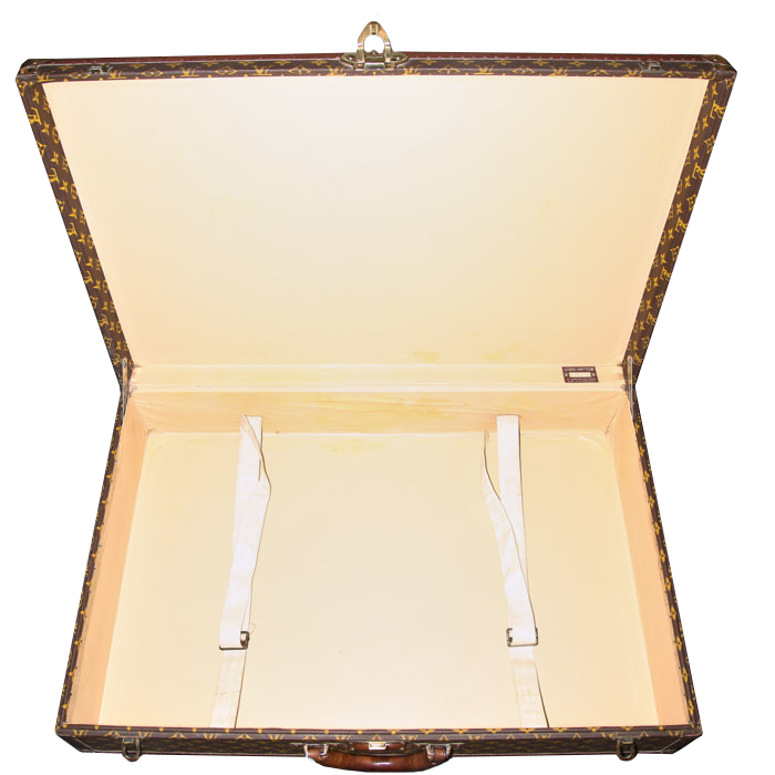 Valise Louis Vuitton Bisten 80 cm en toile monogram et cuir naturel - Detail D2