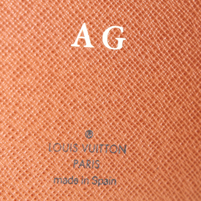 Portefeuille Louis Vuitton en toile monogram marron et cuir marron - Detail D4