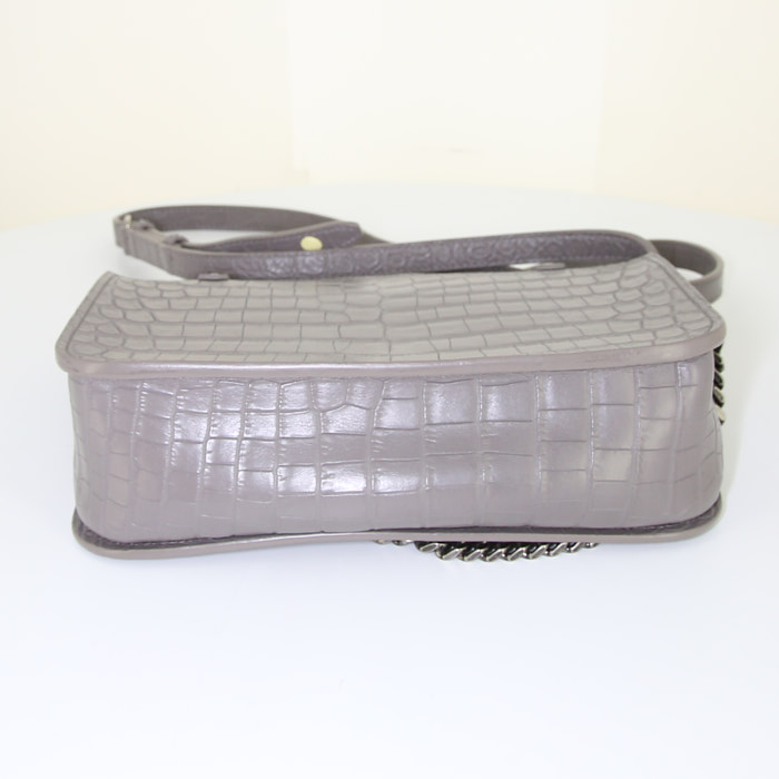 Borsa a tracolla Saint Laurent Charlotte in pelle simil coccodrillo - Detail D5