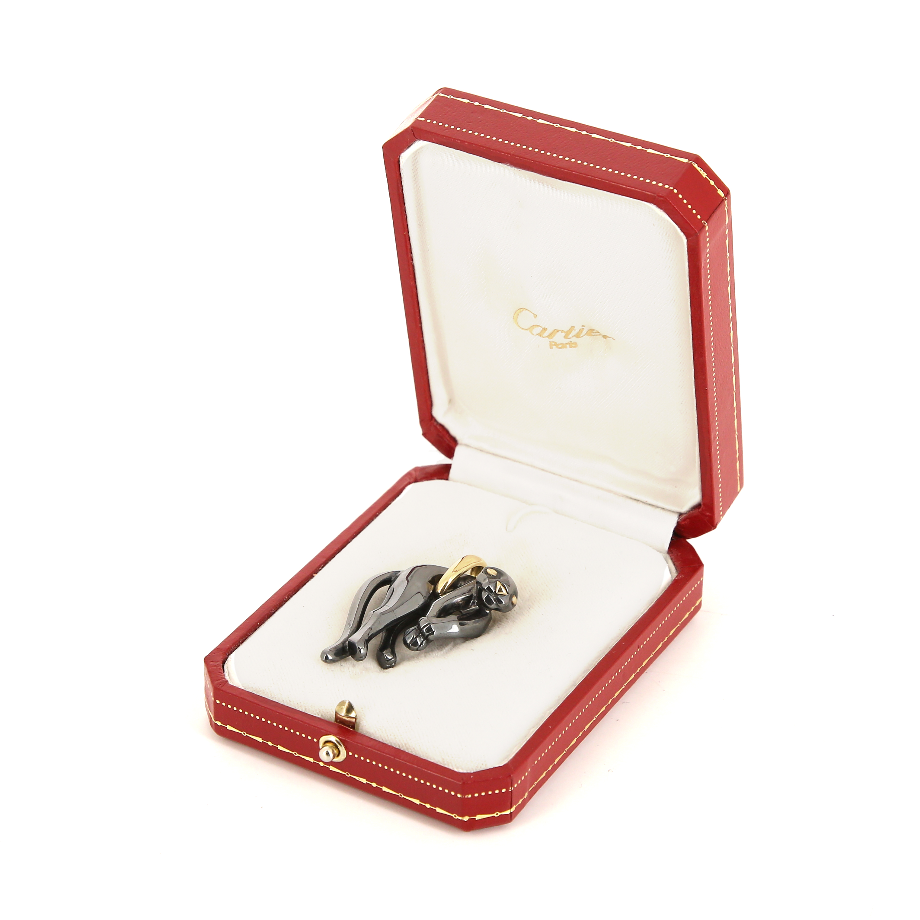 Cartier Panthère pendant in yellow gold and silver - Detail D2