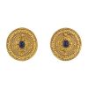 Vintage 1980's earrings in 22 carats yellow gold and sapphires - 00pp thumbnail