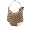Gucci Princy handbag in brown logo canvas and white leather - 00pp thumbnail