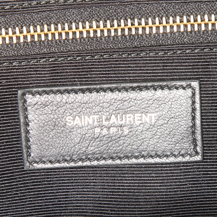 Porte-documents Saint Laurent Museum en cuir grainé noir - Detail D4