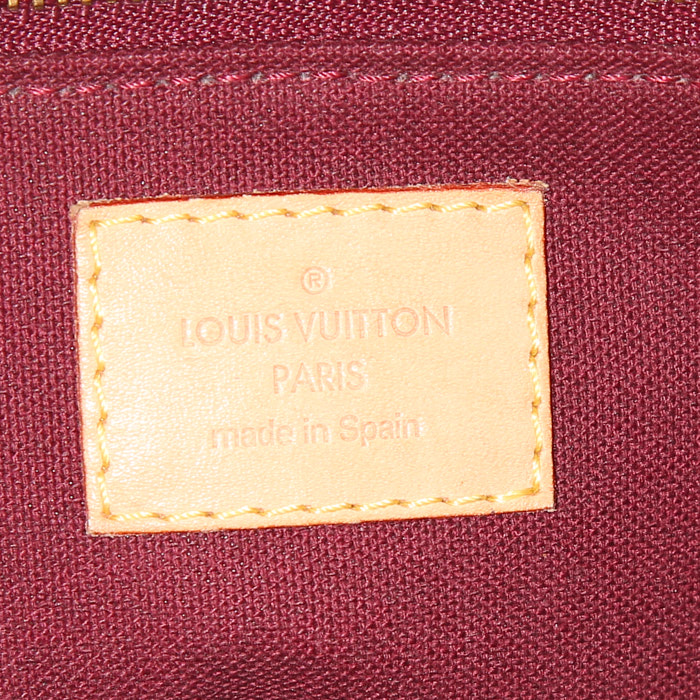 Sac à main Louis Vuitton Raspail en toile monogram marron et cuir naturel - Detail D3
