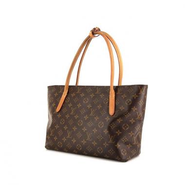 Bolso de mano Louis Vuitton Raspail en lona Monogram marrón y cuero natural