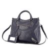 Balenciaga Velo shoulder bag in navy blue leather - 00pp thumbnail