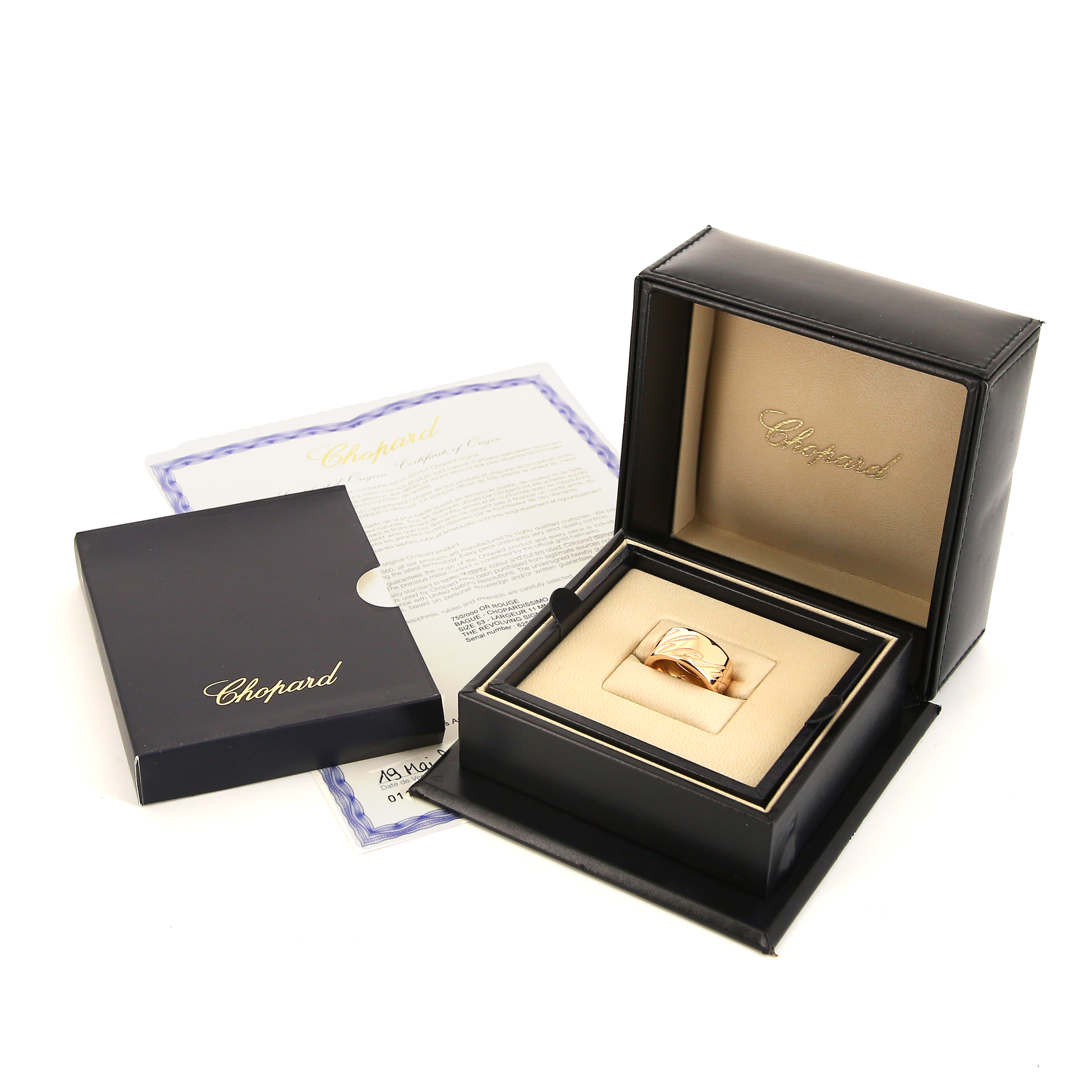 Bague bandeau mobile Chopard Chopardissimo en or rose - Detail D2