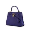 Hermes Kelly 25 cm handbag in electric blue epsom leather - 00pp thumbnail