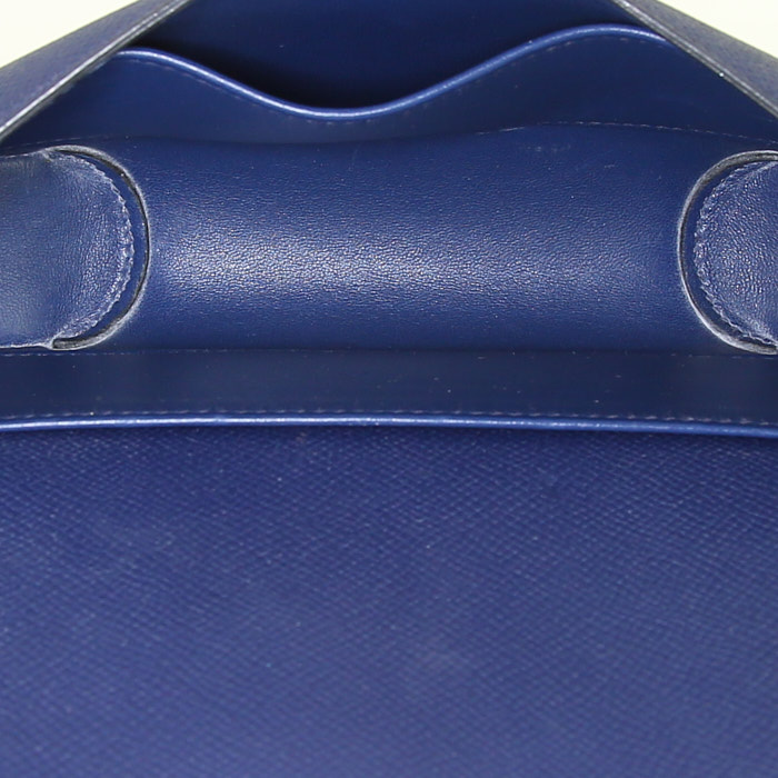 Pochette Hermès Cherche Midi in pelle Epsom blu - Detail D2