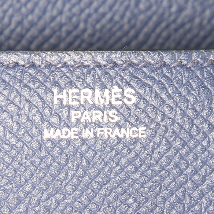 Pochette Hermès Cherche Midi in pelle Epsom blu - Detail D3