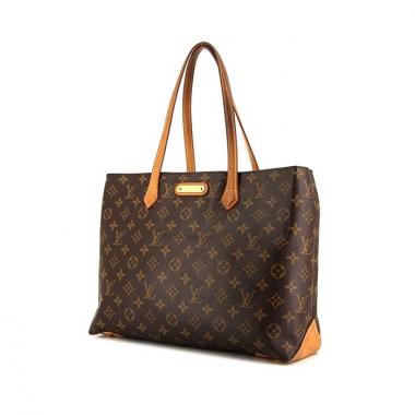 Bolso Cabás Louis Vuitton Wilshire en lona Monogram marrón y cuero natural
