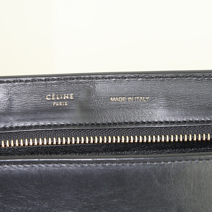 Celine  Trapeze medium model  handbag  in beige python  and beige suede - Detail D4