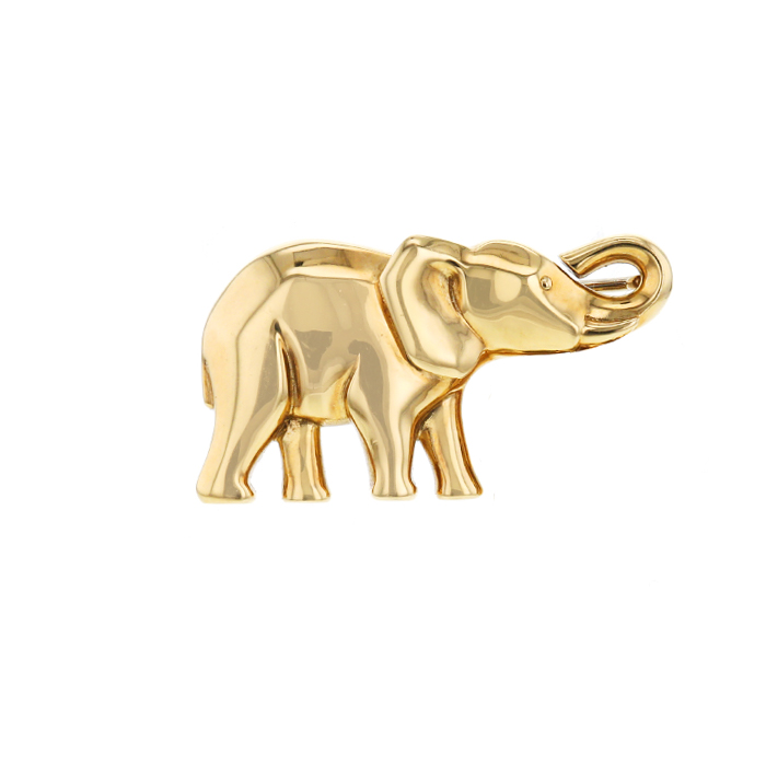 Broche-colgante época años 90 articulado Cartier en oro amarillo - Detail D1