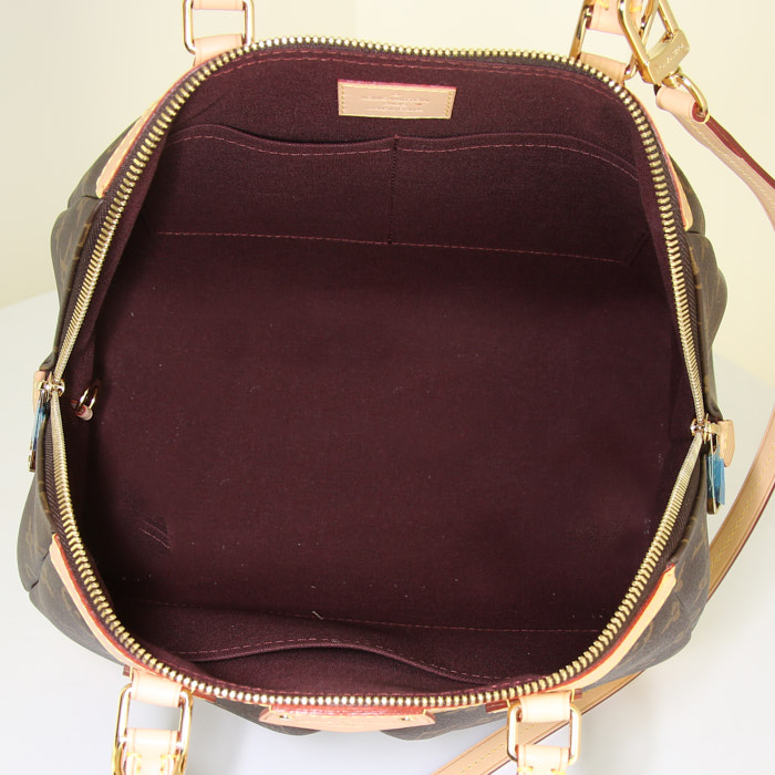 Bolso para llevar al hombro o en la mano Louis Vuitton Ségur en lona Monogram y cuero natural - Detail D3