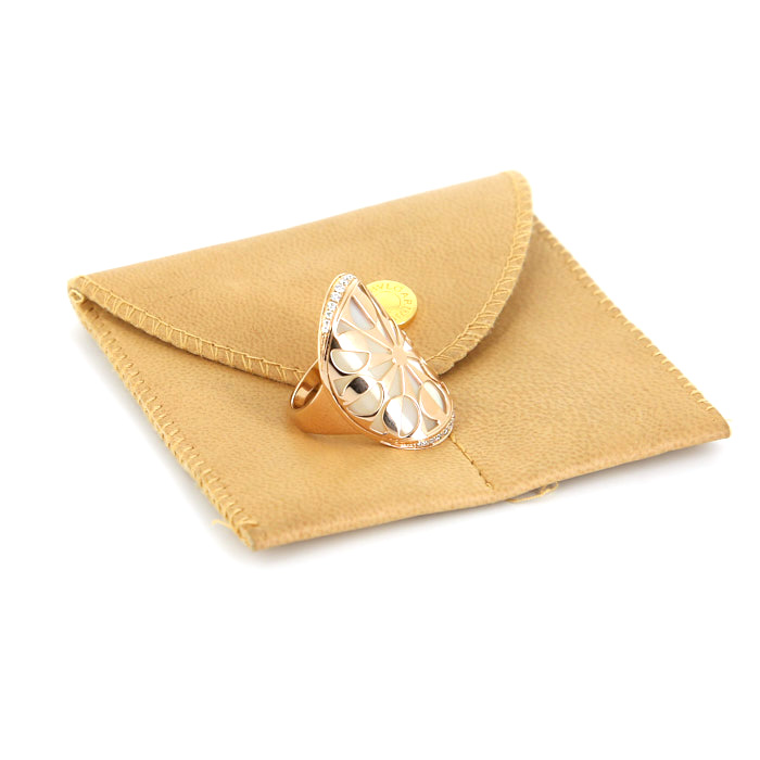 Bulgari Intarsio ring in pink gold,  mother of pearl and diamonds - Detail D2