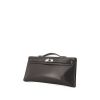 Pochette Hermès Kelly Cut en cuir box gris - 00pp thumbnail