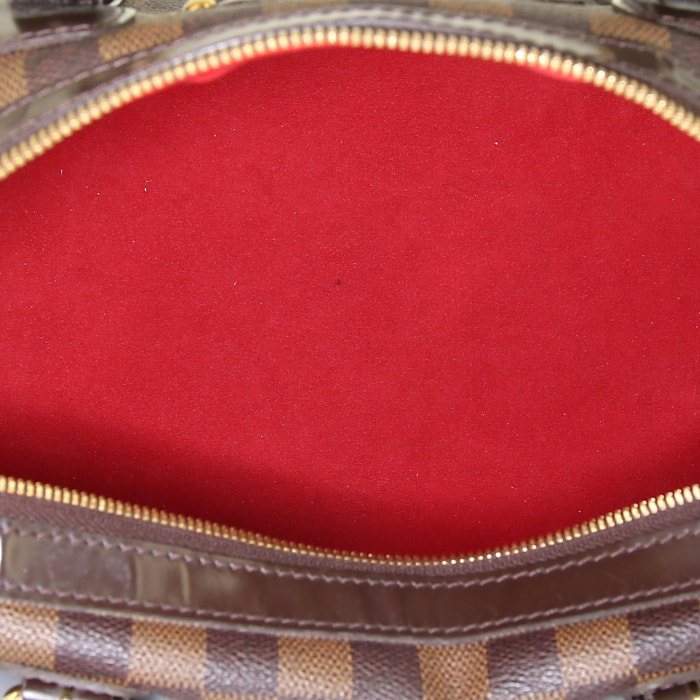 Borsa Louis Vuitton Berkeley in tela a scacchi marrone e pelle marrone - Detail D2