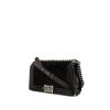 Chanel Boy shoulder bag in black leather and black foal - 00pp thumbnail