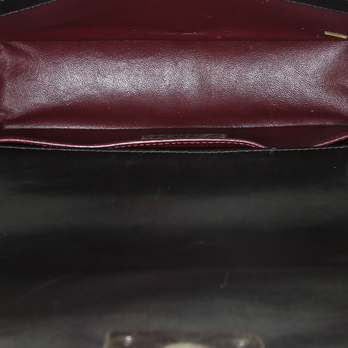 Borsa a tracolla Chanel Boy in pelle nera e puledro nero - Detail D3