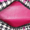Dior Lady Dior medium model handbag in black and white canvas and pink mink - Detail D3 thumbnail