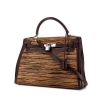 Hermès Kelly 32 handbag in brown leather and brown vibrato leather - 00pp thumbnail
