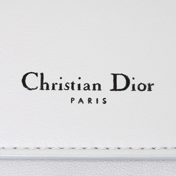 Dior Be Dior medium model shoulder bag in grey leather and metallic blue patent leather - Detail D4