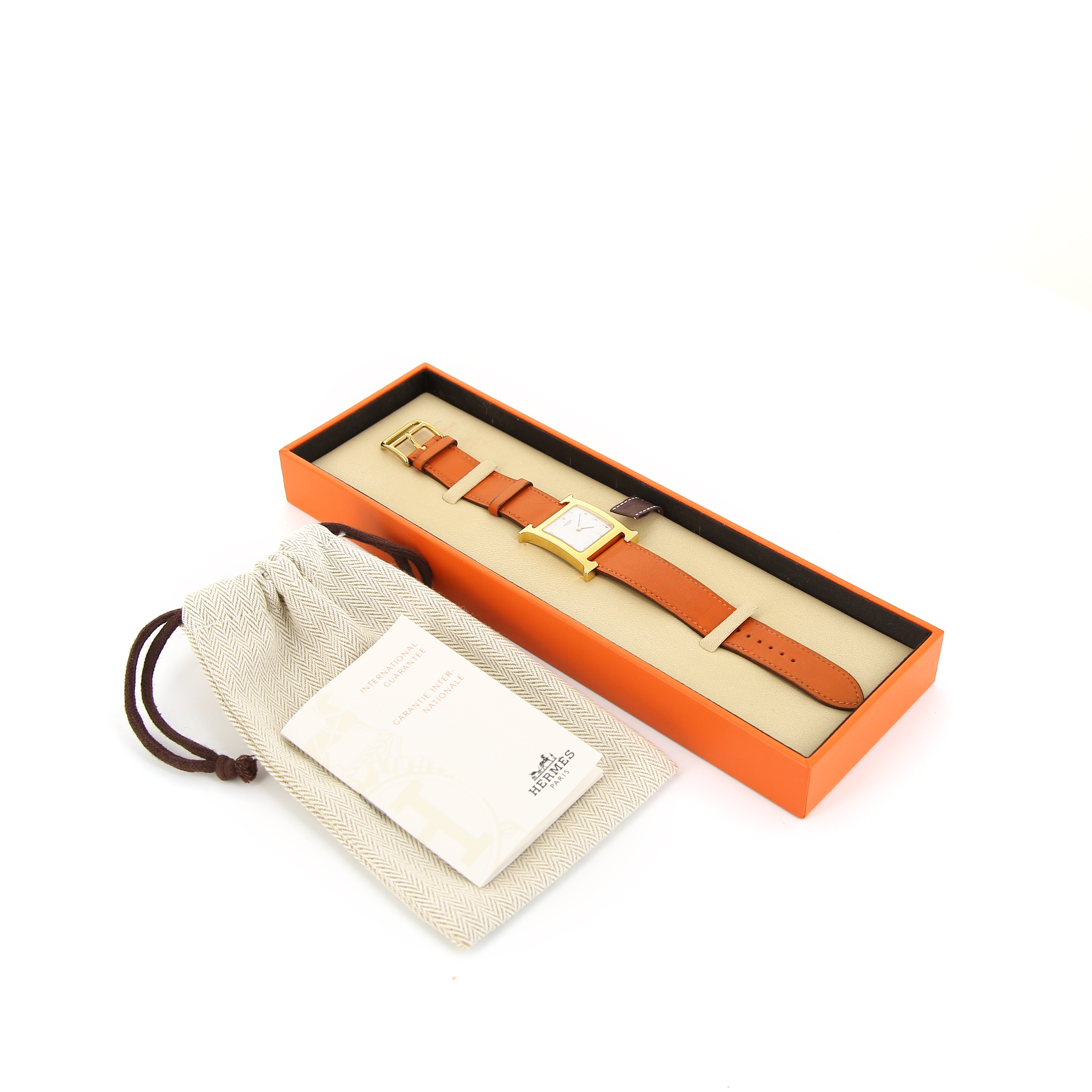 Reloj Hermes Heure H de oro chapado y acero Ref :  HH1.501 Circa  2003 - Detail D2