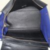 Celine Trapeze medium model handbag in brown and black leather and blue suede - Detail D3 thumbnail