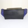 Celine Trapeze medium model handbag in brown and black leather and blue suede - Detail D5 thumbnail