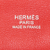 Bolso de mano Hermès Tool Box en cuero swift rojo Vermillon - Detail D3