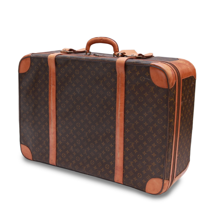 Valigia Louis Vuitton Airbus in tela monogram marrone e pelle naturale - Detail D1