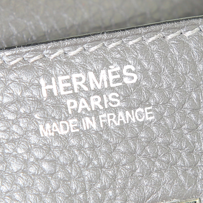 Hermes Haut à Courroies weekend bag in anthracite grey togo leather - Detail D3