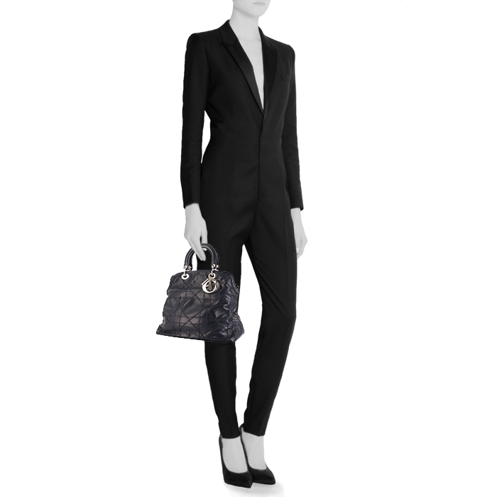 Dior Granville handbag in blue leather - Detail D1