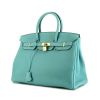 Hermes Birkin 35 cm handbag in blue Saint Cyr togo leather - 00pp thumbnail