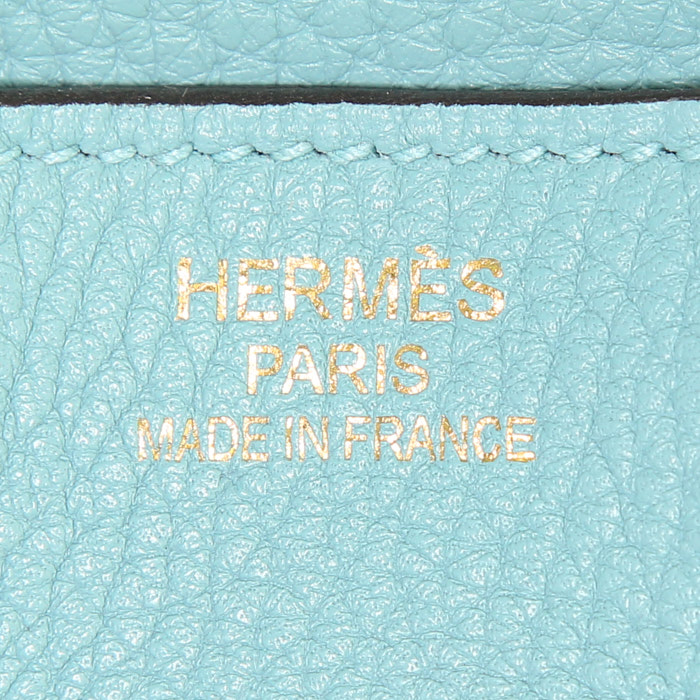 Sac à main Hermes Birkin 35 cm en cuir togo bleu Saint Cyr - Detail D3