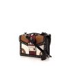 Prada shoulder bag in black, brown, white and burgundy leather - 00pp thumbnail