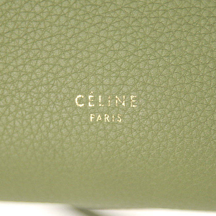 Sac à main Celine Belt en cuir grainé vert-d'eau - Detail D4