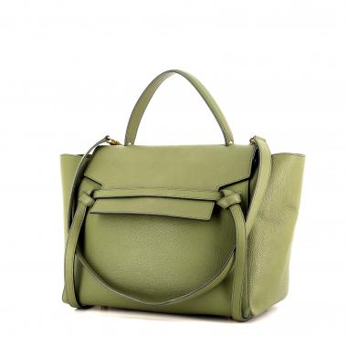 Borsa Celine Belt modello piccolo in pelle martellata verde acqua