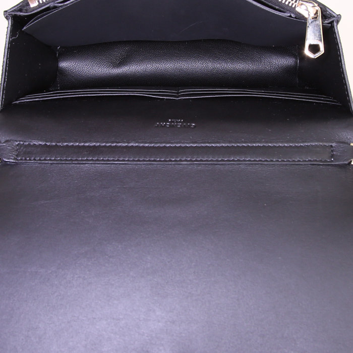 Givenchy Mini Pandora Wallet On Chainshoulder bag in black, gold and red suede - Detail D2