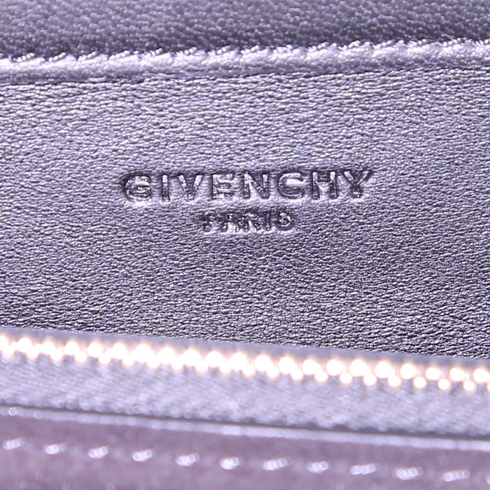 Givenchy Mini Pandora Wallet On Chainshoulder bag in black, gold and red suede - Detail D3