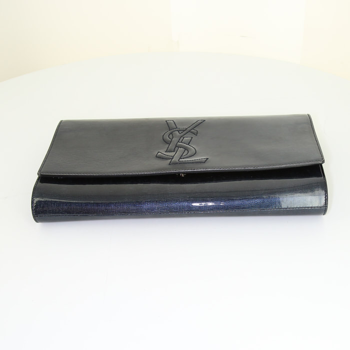 Saint Laurent pouch in blue patent leather - Detail D4
