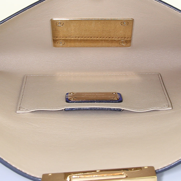 Pochette Salvatore Ferragamo in pelle blu - Detail D2