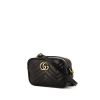 Bolso bandolera Gucci GG Marmont modelo pequeño en cuero acolchado negro - 00pp thumbnail
