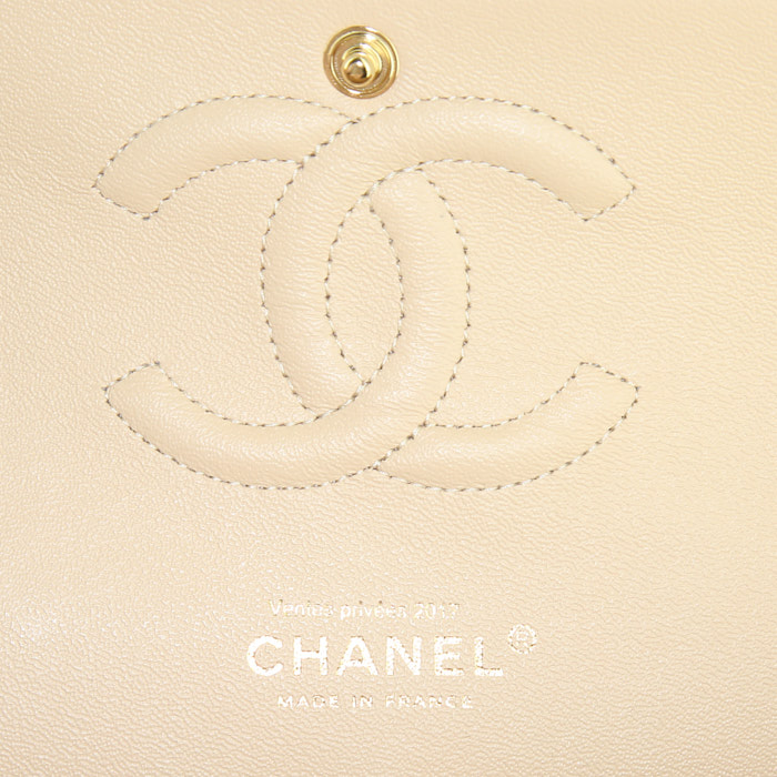 Borsa Chanel Timeless in pelle trapuntata beige - Detail D4