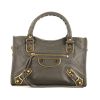 Balenciaga Classic City mini shoulder bag in grey leather - 360 thumbnail