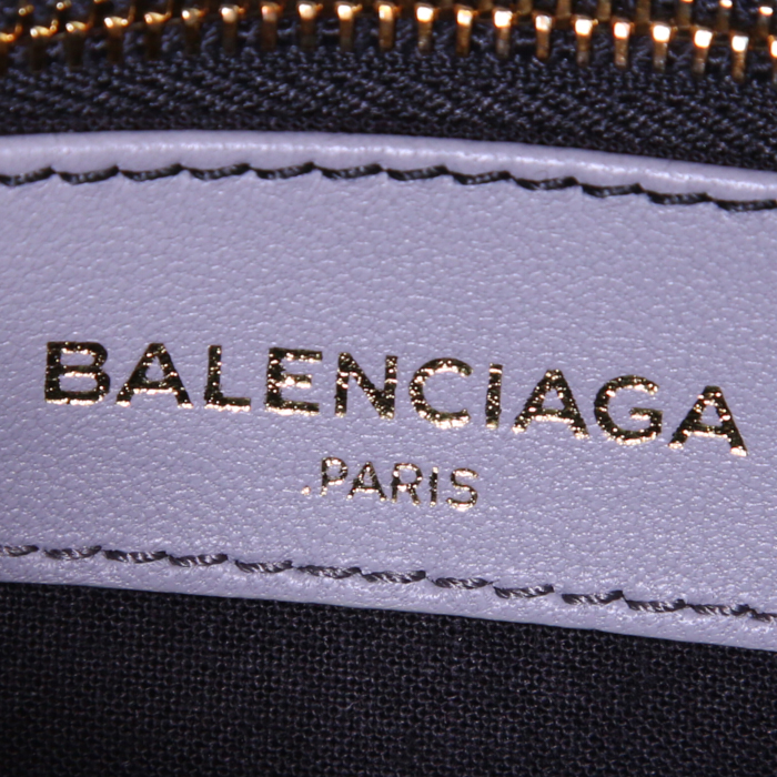 Borsa a tracolla Balenciaga Classic City mini in pelle grigia - Detail D4
