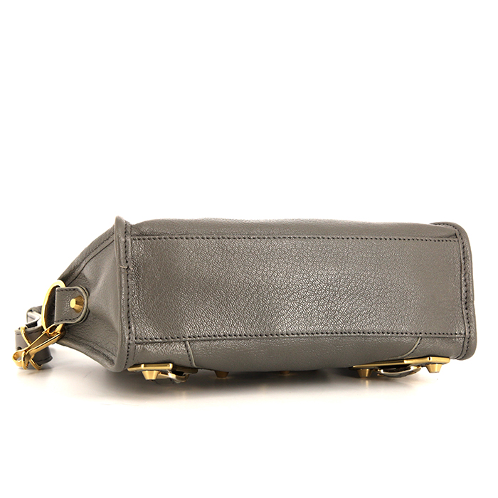 Bolso bandolera Balenciaga Classic City mini en cuero gris - Detail D5