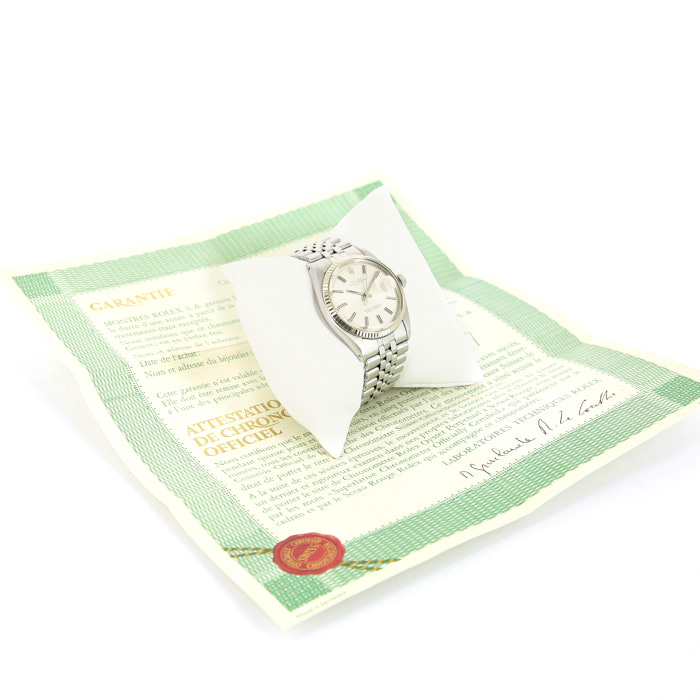 Montre Rolex Datejust en acier et or blanc 14k Ref :  1601 Vers  1972 - Detail D2